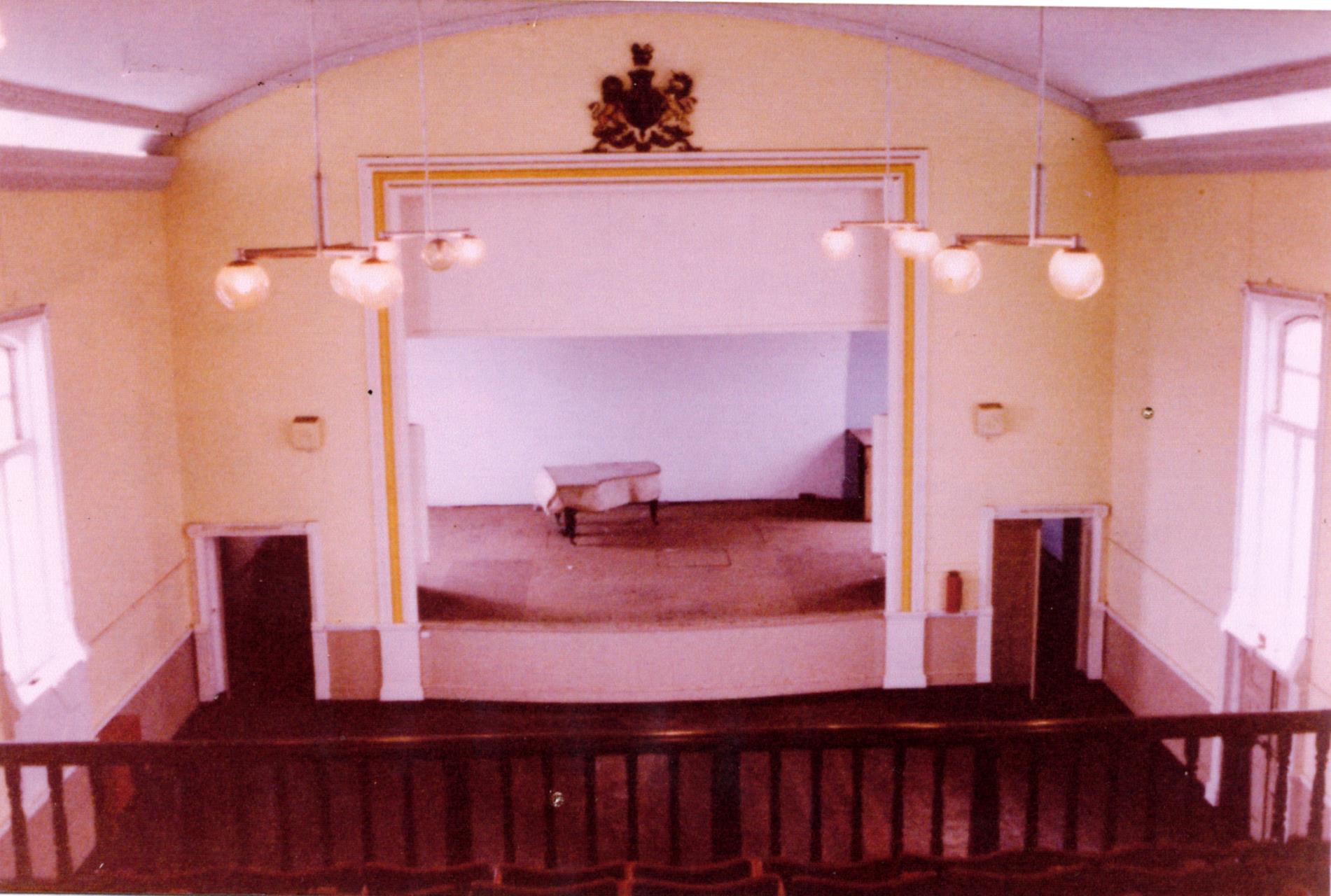 Interior of the Albany Town prior alterations showing the grand piano [ca 1960]